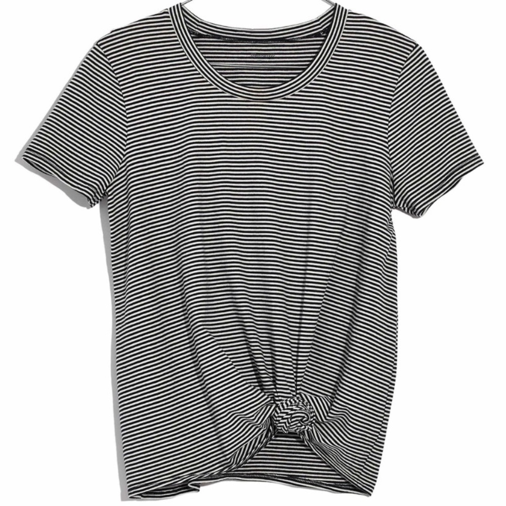 Madewell Knot Front Tee in Stripes